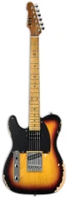LTD TE-254D 3TB LH леворукая электрогитара, Distressed 3-Tone Burst