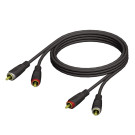 Adam Hall KCREF800150 аудио кабель, 2xRCA<-> 2xRCA,  1,5 м, черный