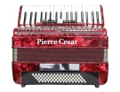 Pierre Cesar PCA-3780 RDP аккордеон, 80/37, 7+2 регистра, цвет красный перламутр