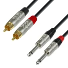 Adam Hall K4TPC0300 аудио кабель 2xRCA <-> 2x6,3 мм Jack, 3м, черный
