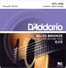 J.D.Addario EJ13 BRONZE 80/20 струны для акустической гитары , Custom Light