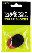 Ernie Ball 4603 стреплоки резиновые, 4 шт., красно-чёрные