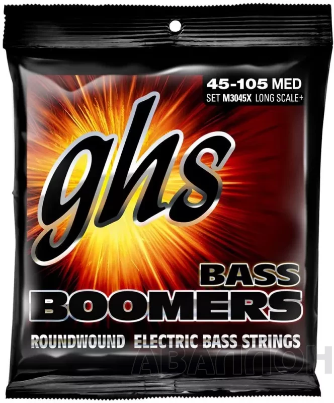 GHS M3045X Boomers 45-105 струны для бас-гитары, 4 струны