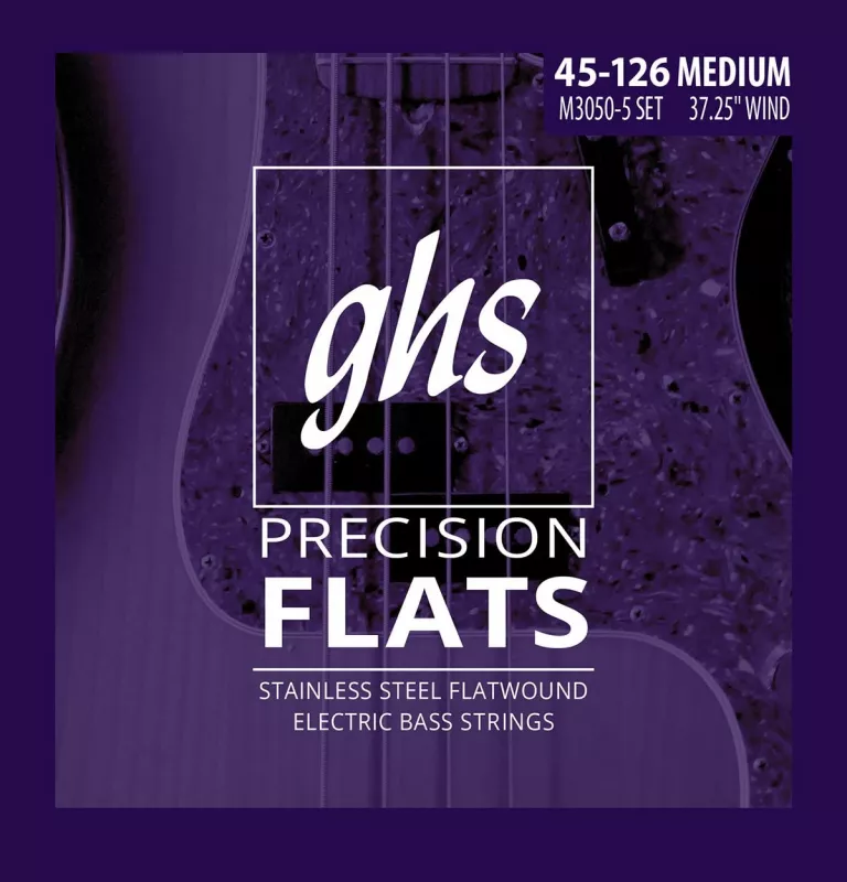 GHS M3050-5 FLATW 45-126 струны для бас-гитары, 5 струн