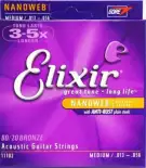 Elixir 11102 NanoWeb 13-56 струны для акустической гитары, 6 струн